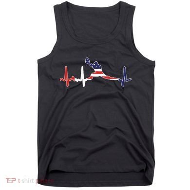 Baseball Player Heartbeat Baseball First Baseman Flag Tank Top