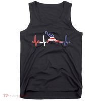 Baseball Player Heartbeat Baseball First Baseman Flag Tank Top thumb 0