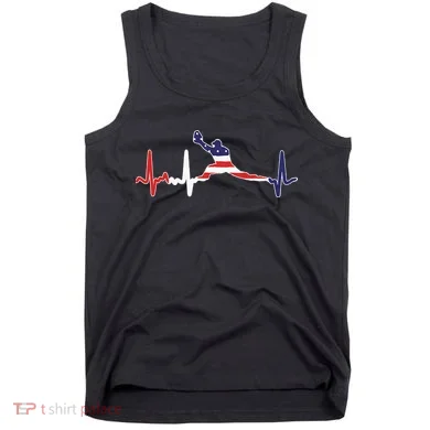 Baseball Player Heartbeat Baseball First Baseman Flag Tank Top