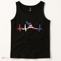 Baseball Player Heartbeat Baseball First Baseman Flag Tank Top thumb 2