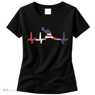 Baseball Player Heartbeat Baseball First Baseman Flag Women's T-Shirt