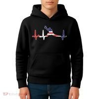 Baseball Player Heartbeat Baseball First Baseman Flag Kids Hoodie thumb 4