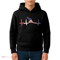 Baseball Player Heartbeat Baseball First Baseman Flag Kids Hoodie thumb 4