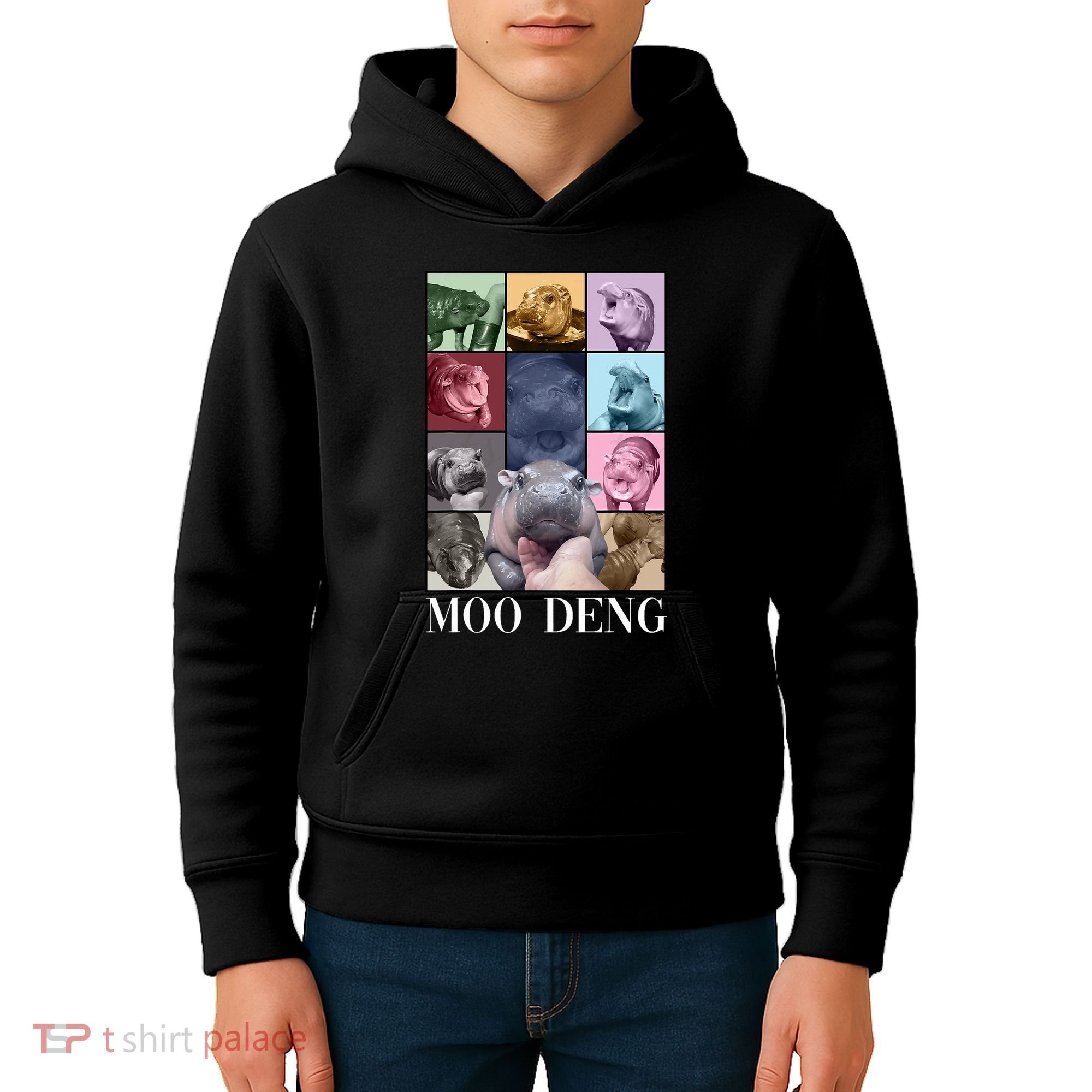 Baby Pygmy Hippo Moo Deng Era Kids Hoodie