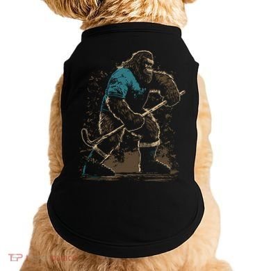 Bigfoot Playing Hockey Doggie Tank