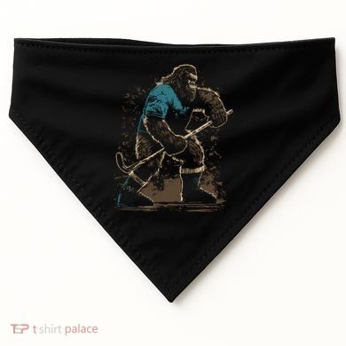 Bigfoot Playing Hockey USA-Made Doggie Bandana