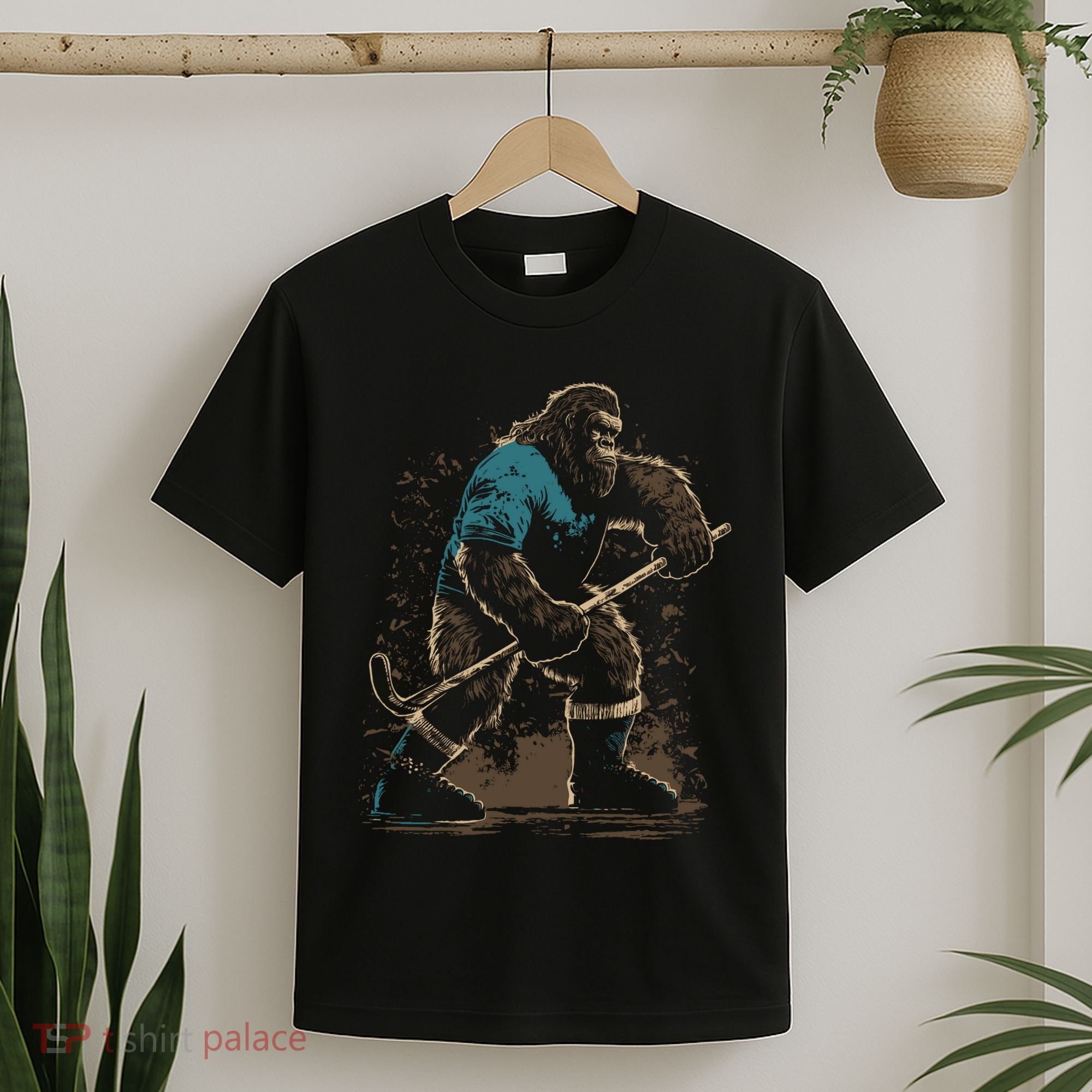 Bigfoot Playing Hockey T-Shirt