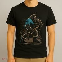 Bigfoot Playing Hockey T-Shirt thumb 3