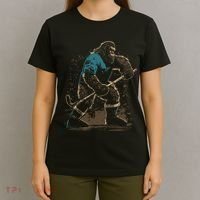 Bigfoot Playing Hockey T-Shirt thumb 4