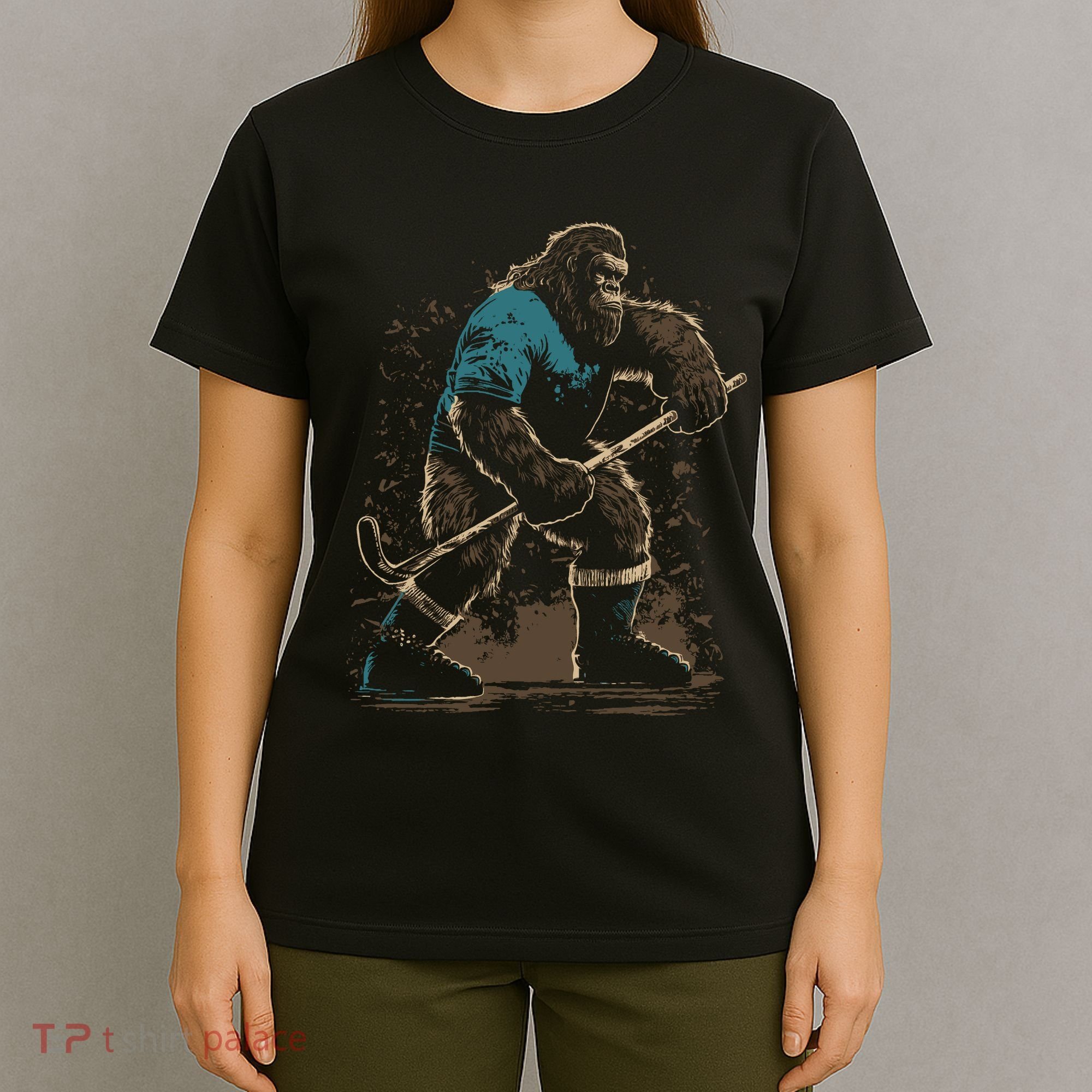 Bigfoot Playing Hockey T-Shirt