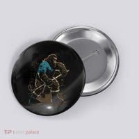 Bigfoot Playing Hockey Button thumb 0