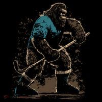Bigfoot Playing Hockey Bucket Hat thumb 4
