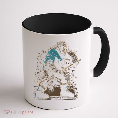 Bigfoot Playing Hockey Coffee Mug back