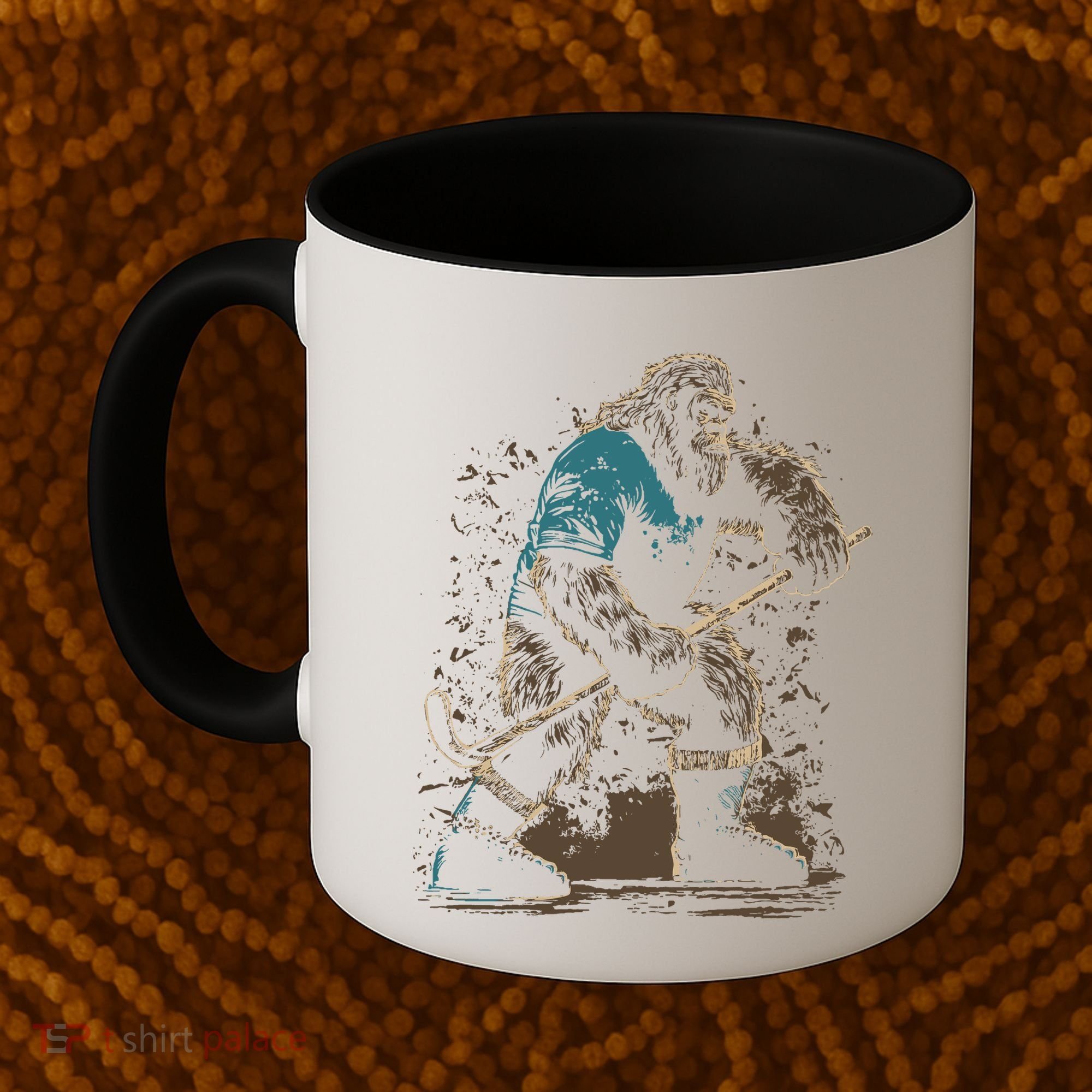 Bigfoot Playing Hockey Coffee Mug