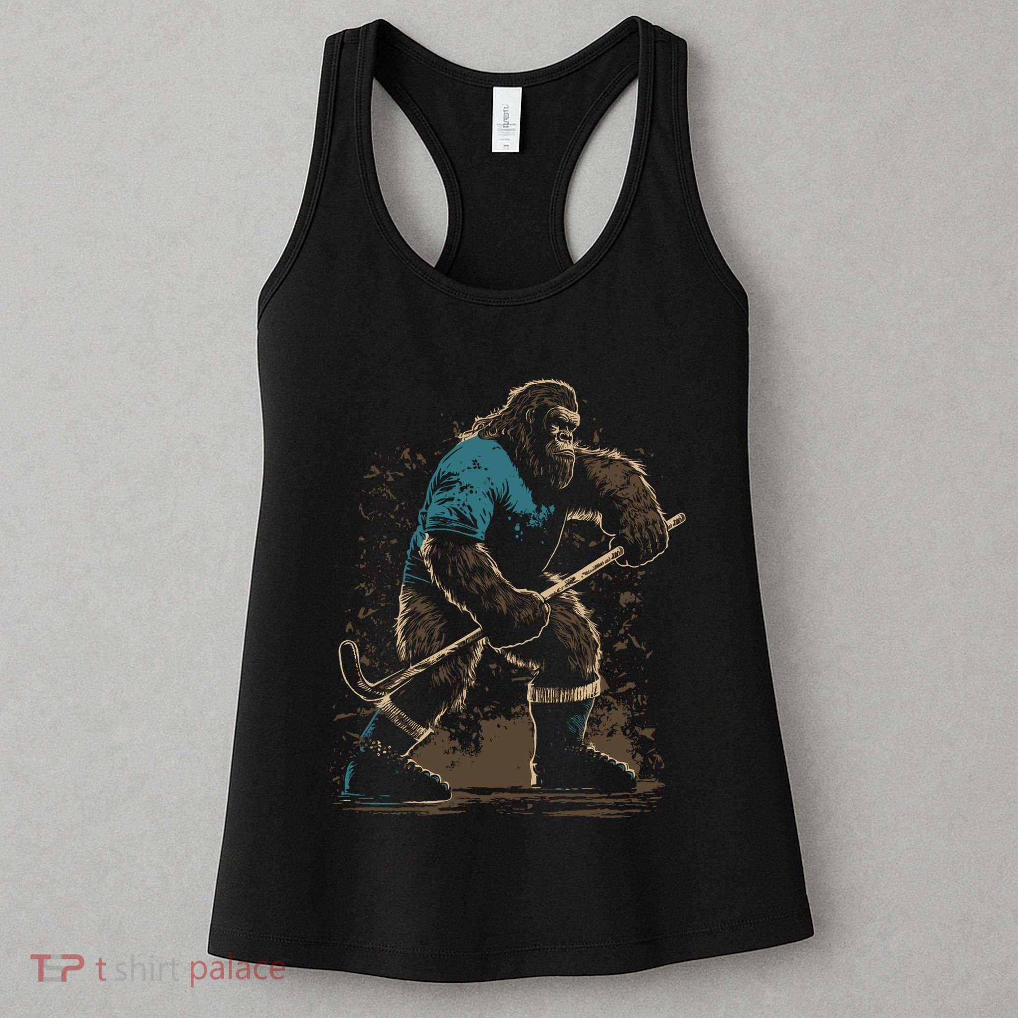 Bigfoot Playing Hockey Women's Tank Top