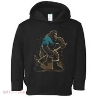 Bigfoot Playing Hockey Toddler Hoodie thumb 0