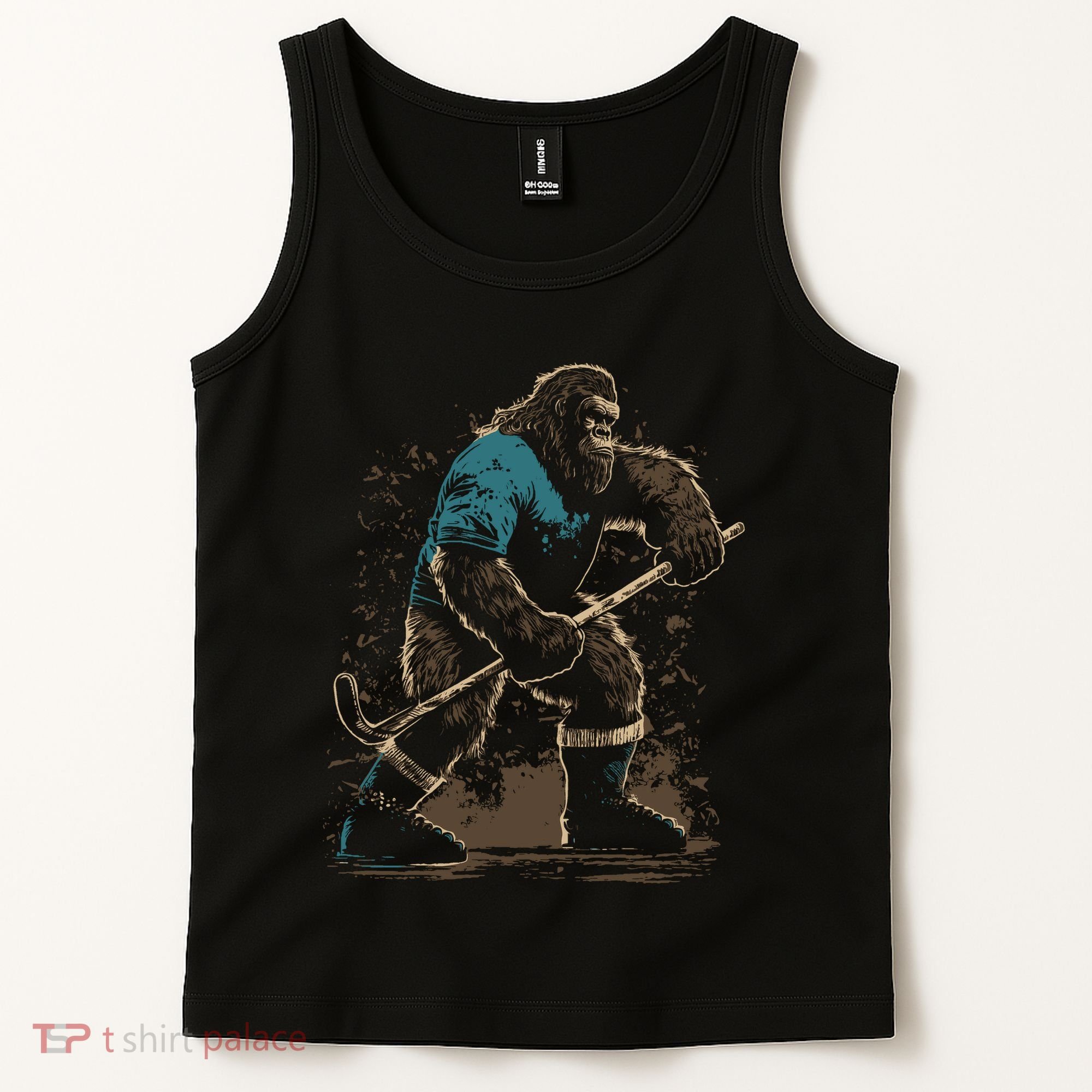 Bigfoot Playing Hockey Tank Top