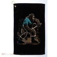 Bigfoot Playing Hockey Golf Towel thumb 0