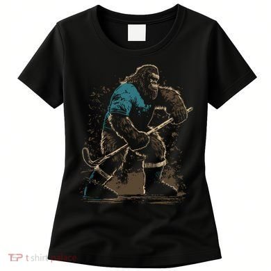 Bigfoot Playing Hockey Women's T-Shirt