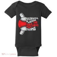 Baseball Players Have The Prettiest Moms Funny Baseball Baby Bodysuit thumb 0