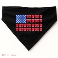 Beer Pong Ing Tee American Flag Red Solo Cups Meaningful Gift USA-Made Doggie Bandana thumb 0