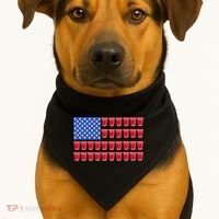 Beer Pong Ing Tee American Flag Red Solo Cups Meaningful Gift USA-Made Doggie Bandana thumb 1