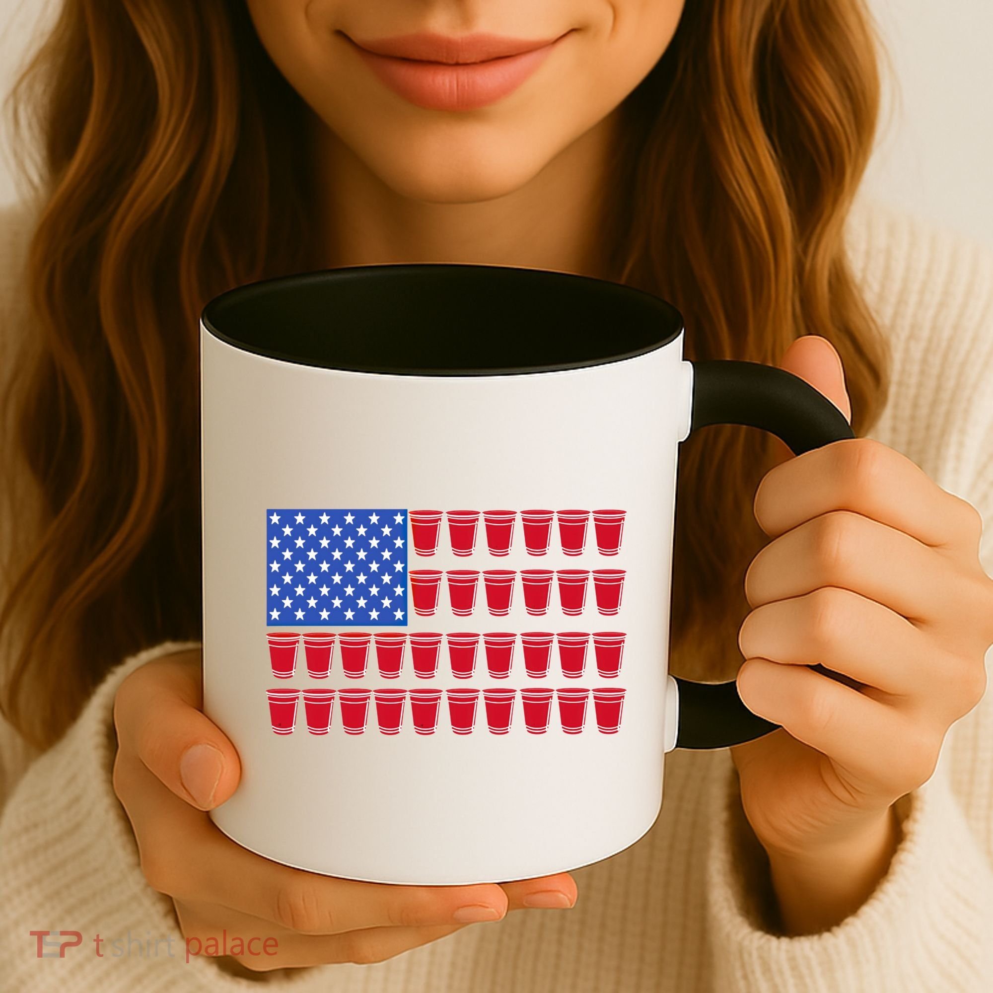 Beer Pong Ing Tee American Flag Red Solo Cups Meaningful Gift Coffee Mug