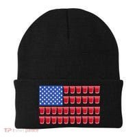 Beer Pong Ing Tee American Flag Red Solo Cups Meaningful Gift Beanie thumb 0