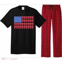Beer Pong Ing Tee American Flag Red Solo Cups Meaningful Gift Pajama Set thumb 0