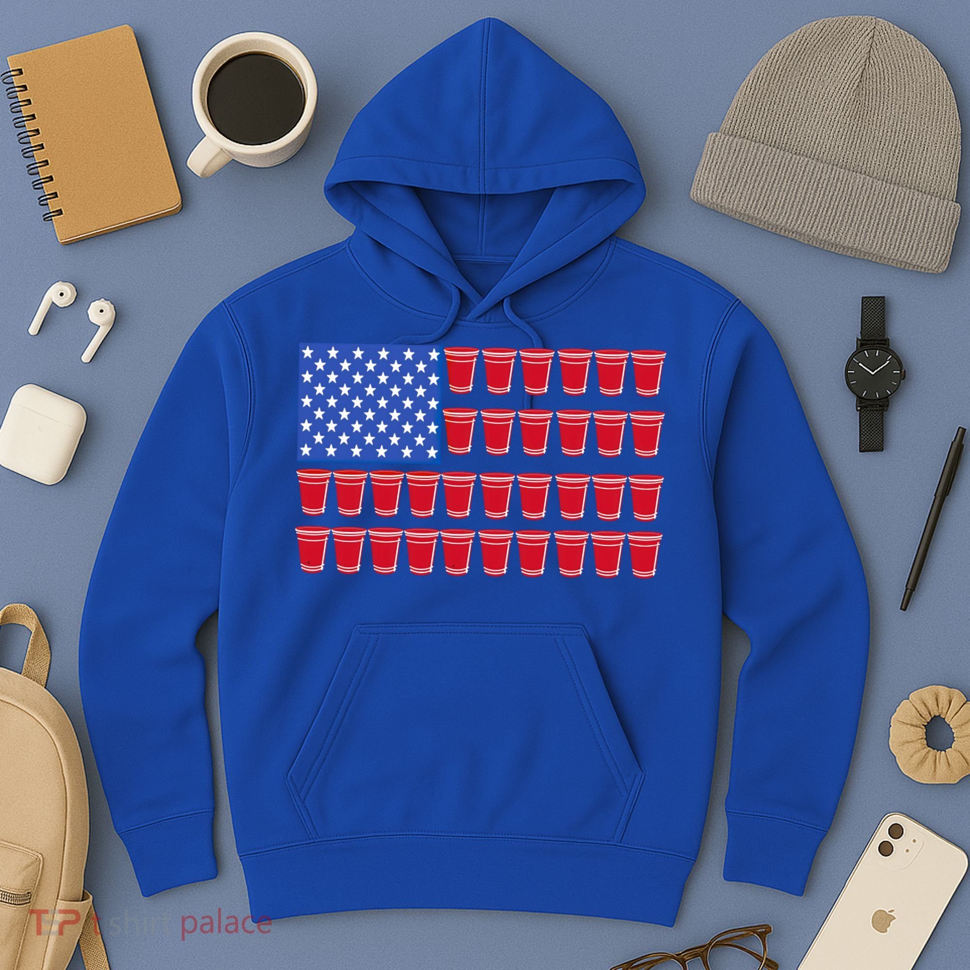 Beer Pong Ing Tee American Flag Red Solo Cups Meaningful Gift Hoodie