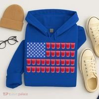 Beer Pong Ing Tee American Flag Red Solo Cups Meaningful Gift Hoodie thumb 4