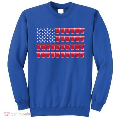 Beer Pong Ing Tee American Flag Red Solo Cups Meaningful Gift Sweatshirt