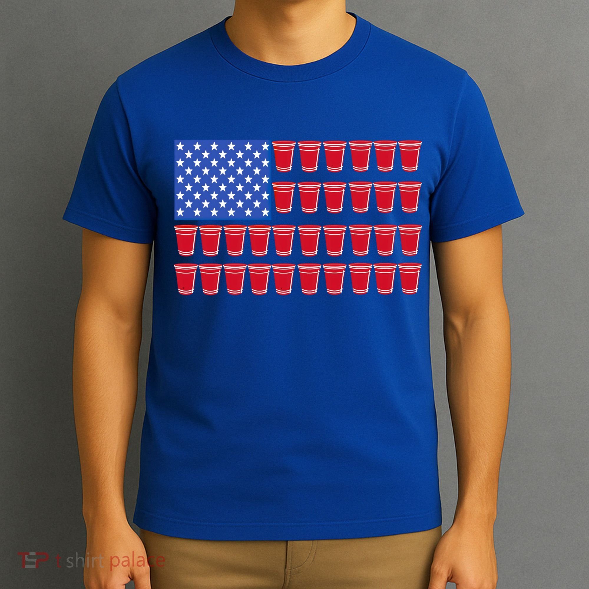 Beer Pong Ing Tee American Flag Red Solo Cups Meaningful Gift T-Shirt