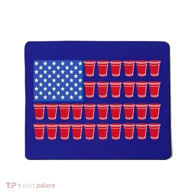 Beer Pong Ing Tee American Flag Red Solo Cups Meaningful Gift Mousepad