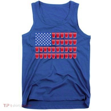 Beer Pong Ing Tee American Flag Red Solo Cups Meaningful Gift Tank Top