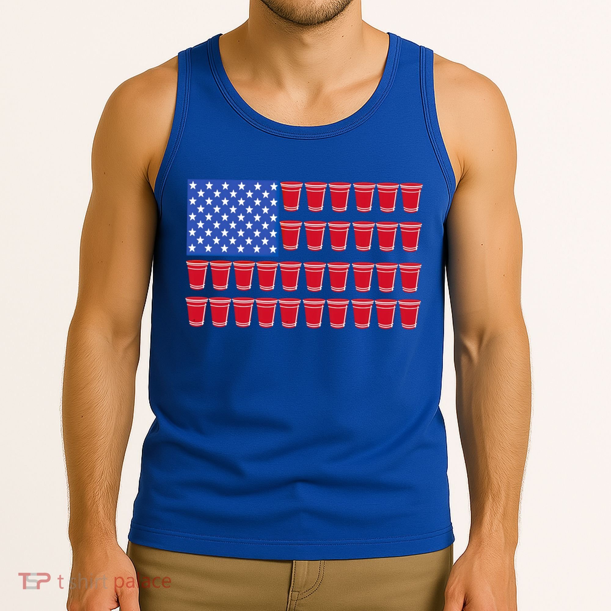 Beer Pong Ing Tee American Flag Red Solo Cups Meaningful Gift Tank Top