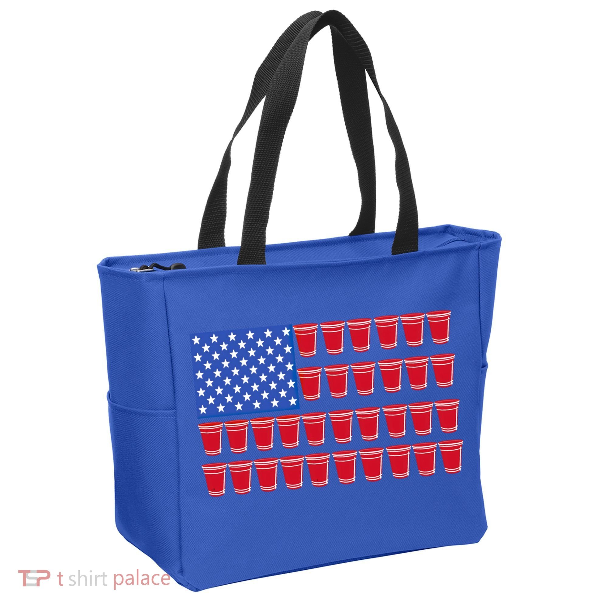 Beer Pong Ing Tee American Flag Red Solo Cups Meaningful Gift Tote Bag
