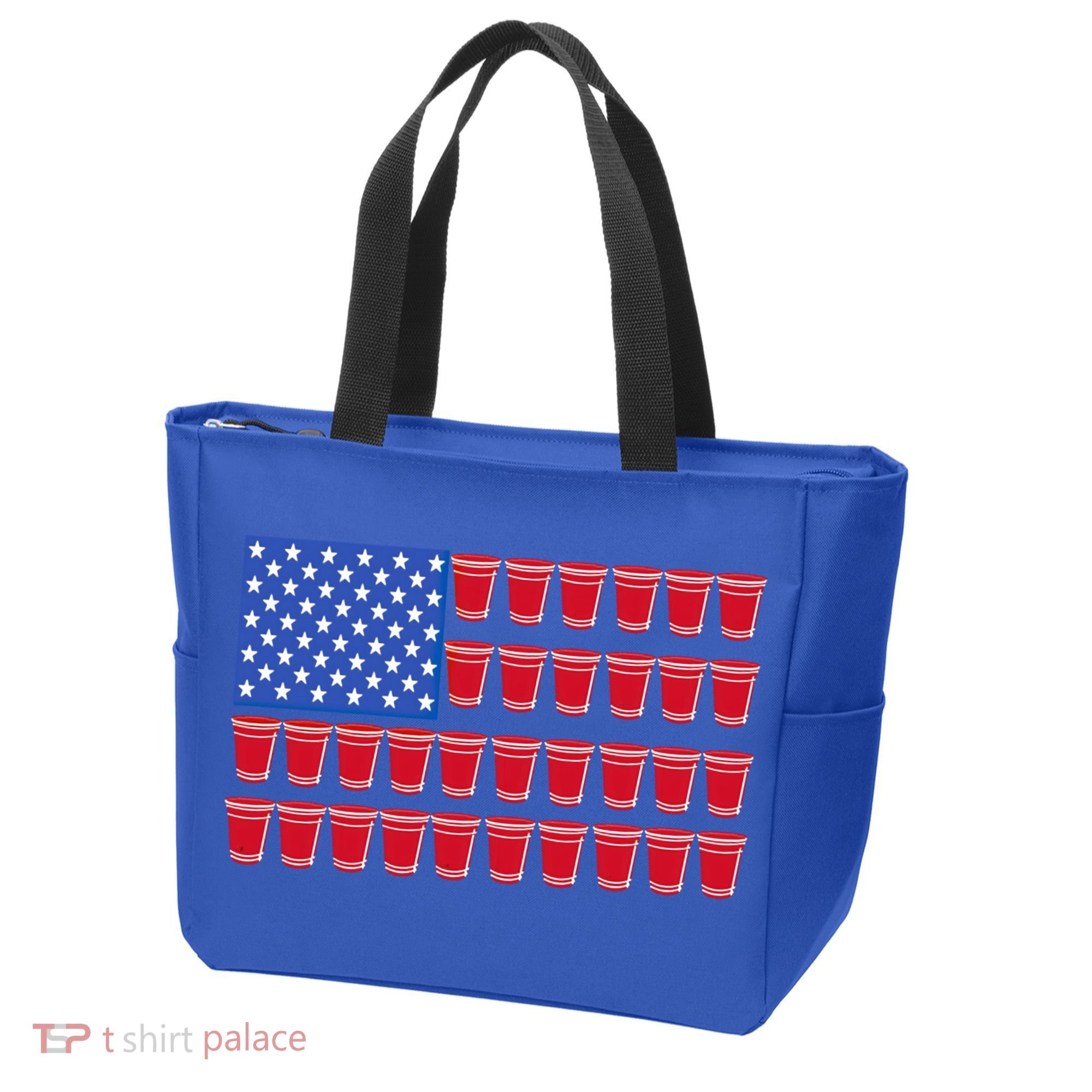 Beer Pong Ing Tee American Flag Red Solo Cups Meaningful Gift Tote Bag