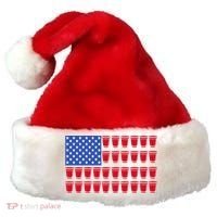 Beer Pong Ing Tee American Flag Red Solo Cups Meaningful Gift Santa Hat thumb 0