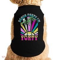Beach Party I’M Forty Retro Sun Beach Doggie Tank thumb 0