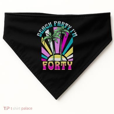 Beach Party I’M Forty Retro Sun Beach USA-Made Doggie Bandana