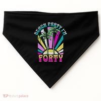Beach Party I’M Forty Retro Sun Beach USA-Made Doggie Bandana thumb 0