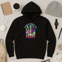 Beach Party I’M Forty Retro Sun Beach Hoodie thumb 3