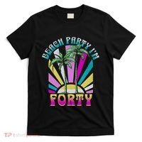 Beach Party I’M Forty Retro Sun Beach T-Shirt thumb 0