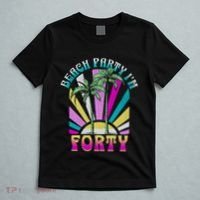 Beach Party I’M Forty Retro Sun Beach T-Shirt thumb 5