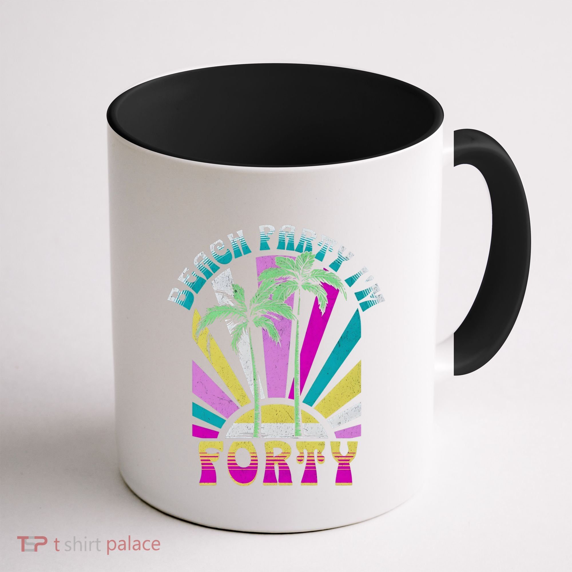 Beach Party I’M Forty Retro Sun Beach Coffee Mug