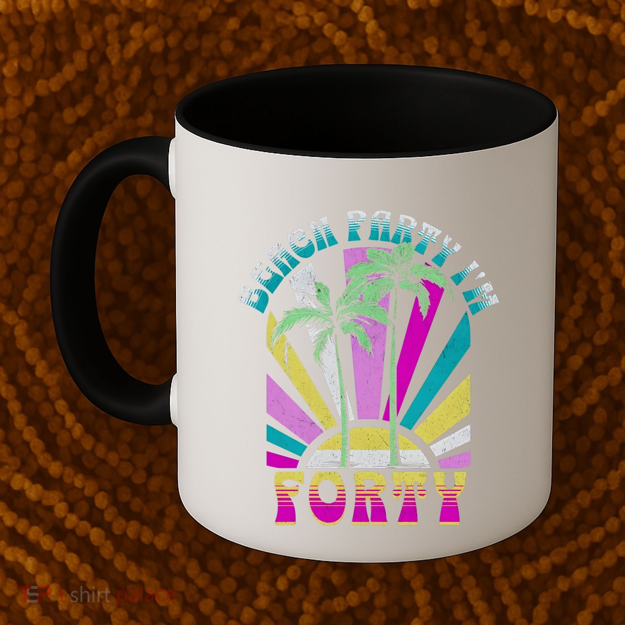 Beach Party I’M Forty Retro Sun Beach Coffee Mug