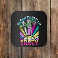 Beach Party I’M Forty Retro Sun Beach Coaster thumb 0