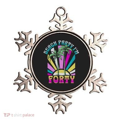 Beach Party I’M Forty Retro Sun Beach Ornament