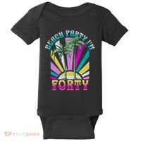 Beach Party I’M Forty Retro Sun Beach Baby Bodysuit thumb 0